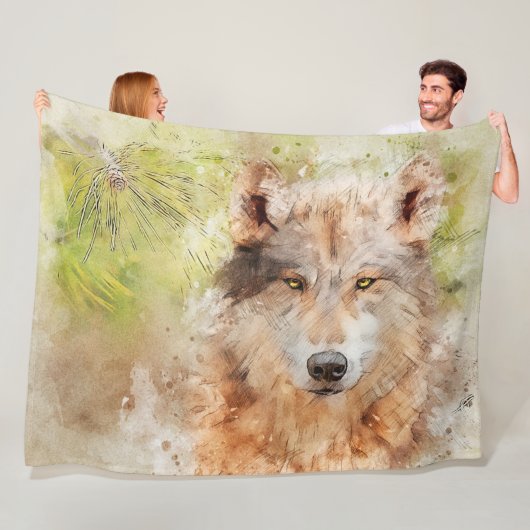 Wolf Fleece Blanket (In situ)