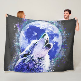 Wolf Fleece Blanket Deken