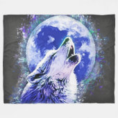 Wolf Fleece Blanket Deken (Voorkant (Horizontaal))