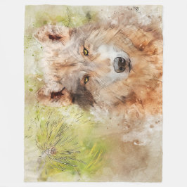 Wolf Fleece Blanket Deken