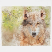 Wolf Fleece Blanket Deken (Voorkant (Horizontaal))
