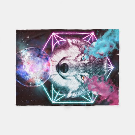 Wolf Fleece Deken (Voorkant (Horizontaal))