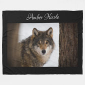 Wolf Fleece Deken (Voorkant (Horizontaal))