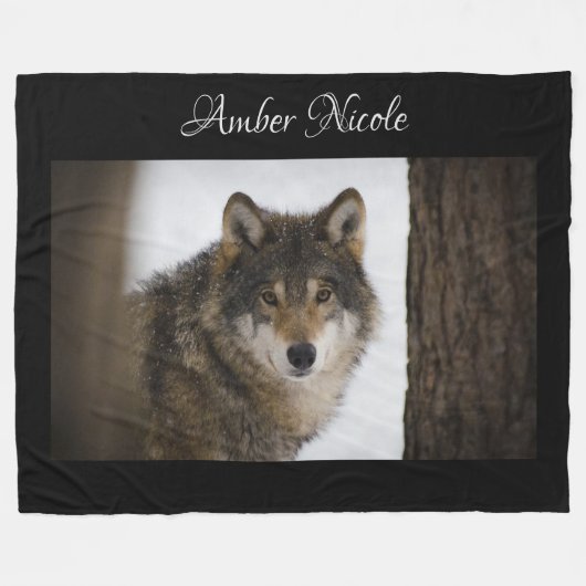 Wolf Fleece Deken (Voorkant (Horizontaal))