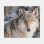 Wolf Fleece Deken (Voorkant (Horizontaal))