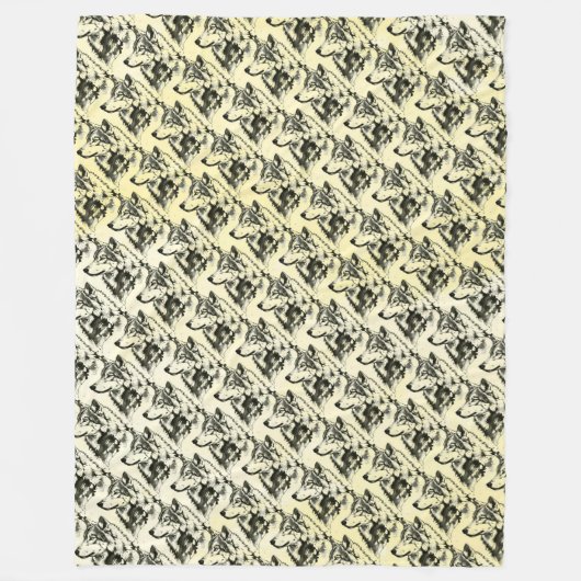 Wolf Fleece Deken (Voorkant)
