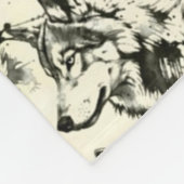 Wolf Fleece Deken (Hoek)