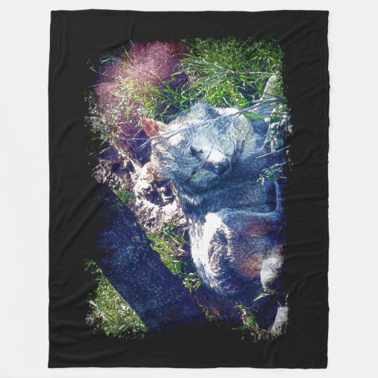 Wolf Fleece Deken (Voorkant)