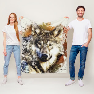 Wolf Fleece Deken