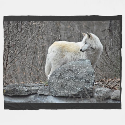Wolf Fleece Deken (Voorkant (Horizontaal))