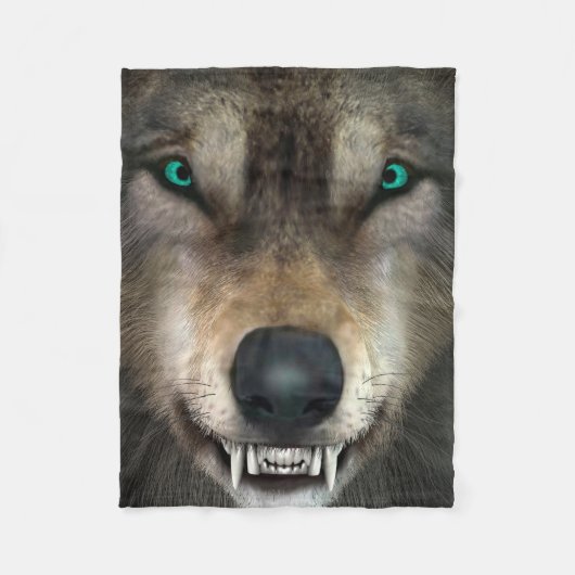 Wolf Fleece Deken (Voorkant)
