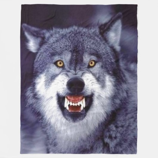WOLF FLEECE DEKEN (Voorkant)