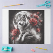 Wolf Floral Moon Tissuepapier (Craft)