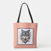 Wolf Floral Shoulder Tas (Achterkant)