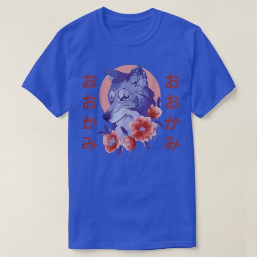 Wolf Flower Japanse Natuur T-shirt (Design voorkant)