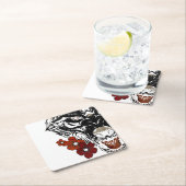 Wolf Flower Tatoo  Kartonnen Onderzetters (Insitu)