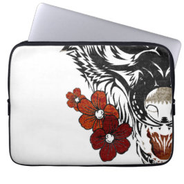 Wolf Flower Tatoo Laptop Sleeve