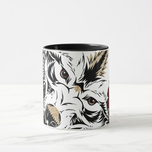 Wolf Flower Tatoo Mok (Midden)