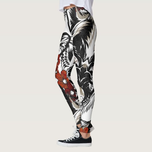 Wolf Flower Tatoo Pattern Leggings (Links)