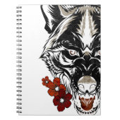Wolf Flower Tatoo Pattern Notitieboek (Voorkant)