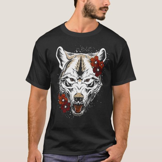 Wolf Flower Tatoo  T-shirt (Voorkant)