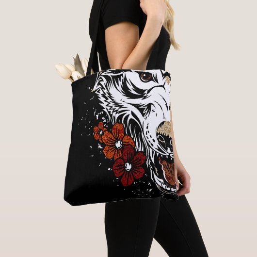 Wolf Flower Tatoo  Tote Bag (Dichtbij)