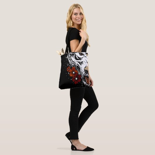 Wolf Flower Tatoo  Tote Bag (Op model)