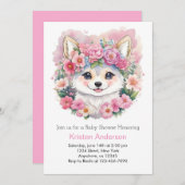 Wolf fluistert: Meisje Baby shower Kaart (Voorkant / Achterkant)