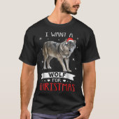 Wolf for Christmas Cute Holiday Design T-shirt (Voorkant)
