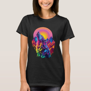Wolf Forest Moon Cosmic Howling Wolf Lover T-shirt