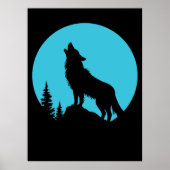 Wolf Forest Natuur Outdoors Wildlife Silhouette Poster (Voorkant)