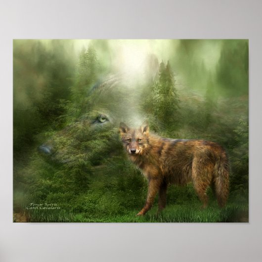 Wolf - Forest Spirit Art Poster/Print Poster (Voorkant)