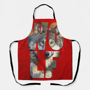 Wolf Foto Wildlife Natuur Red Typografie Schort