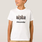Wolf Fotografie Natuur voornaam Alpha Typografie T-shirt (Voorkant)