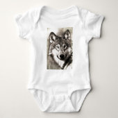 Wolf Fotografische Kunst Spirituele Dierlijke Lief Romper (Voorkant)