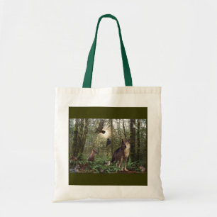 Wolf, Fox, Hawk, Bosdieren, Wildlife Art Bag Tote Bag