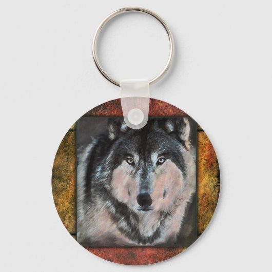 Wolf Framed Sleutelhanger (Voorkant)