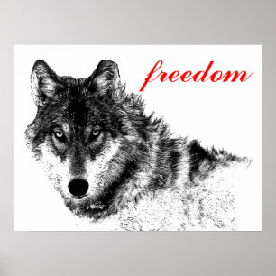 Wolf Freedom Motivatie Inspirerend Poster