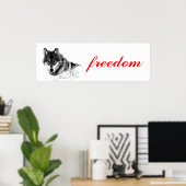Wolf Freedom Motivatie Inspirerend Poster (Thuiskantoor)