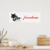 Wolf Freedom Motivatie Inspirerend Poster (Keuken)