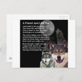 Wolf - Friend Poem Briefkaart (Voorkant / Achterkant)