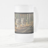 Wolf Frosted Glass Mug style 1 Matglas Bierpul (Voorkant rechts)