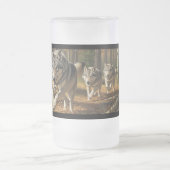 Wolf Frosted Glass Mug style 1 Matglas Bierpul (Center)