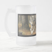 Wolf Frosted Glass Mug style 1 Matglas Bierpul (Links)