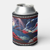 Wolf Full Moon American Flag Blikjeskoeler (Blikje Voorkant)