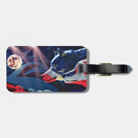 Wolf Full Moon Bagagelabel (Achterkant horizontaal)