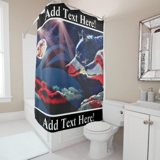 Wolf Full Moon Douchegordijn (In situ)