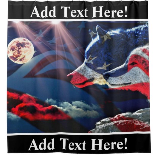 Wolf Full Moon Douchegordijn (Voorkant)