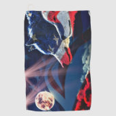Wolf Full Moon Golfhanddoek (Voorkant)