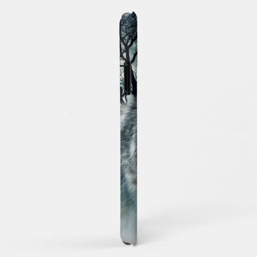 Wolf Full Moon in mist | Jouw namen toevoegen Case-Mate iPhone Case (Achterkant/rechts)